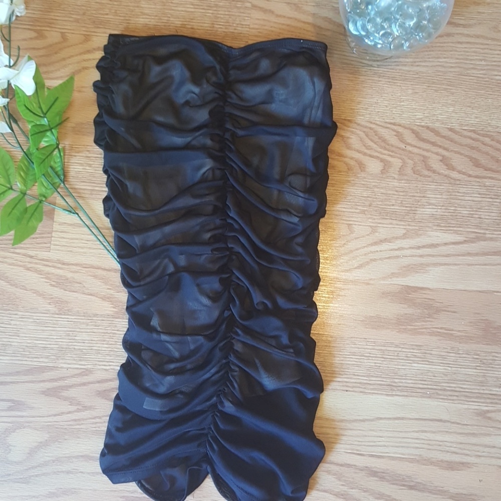 Mesh Ruched Bodycon Skirt - Picture 2 of 8